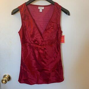 NWT Isaac Mizrahi Silk Blend Cherry Tank Top - XS
